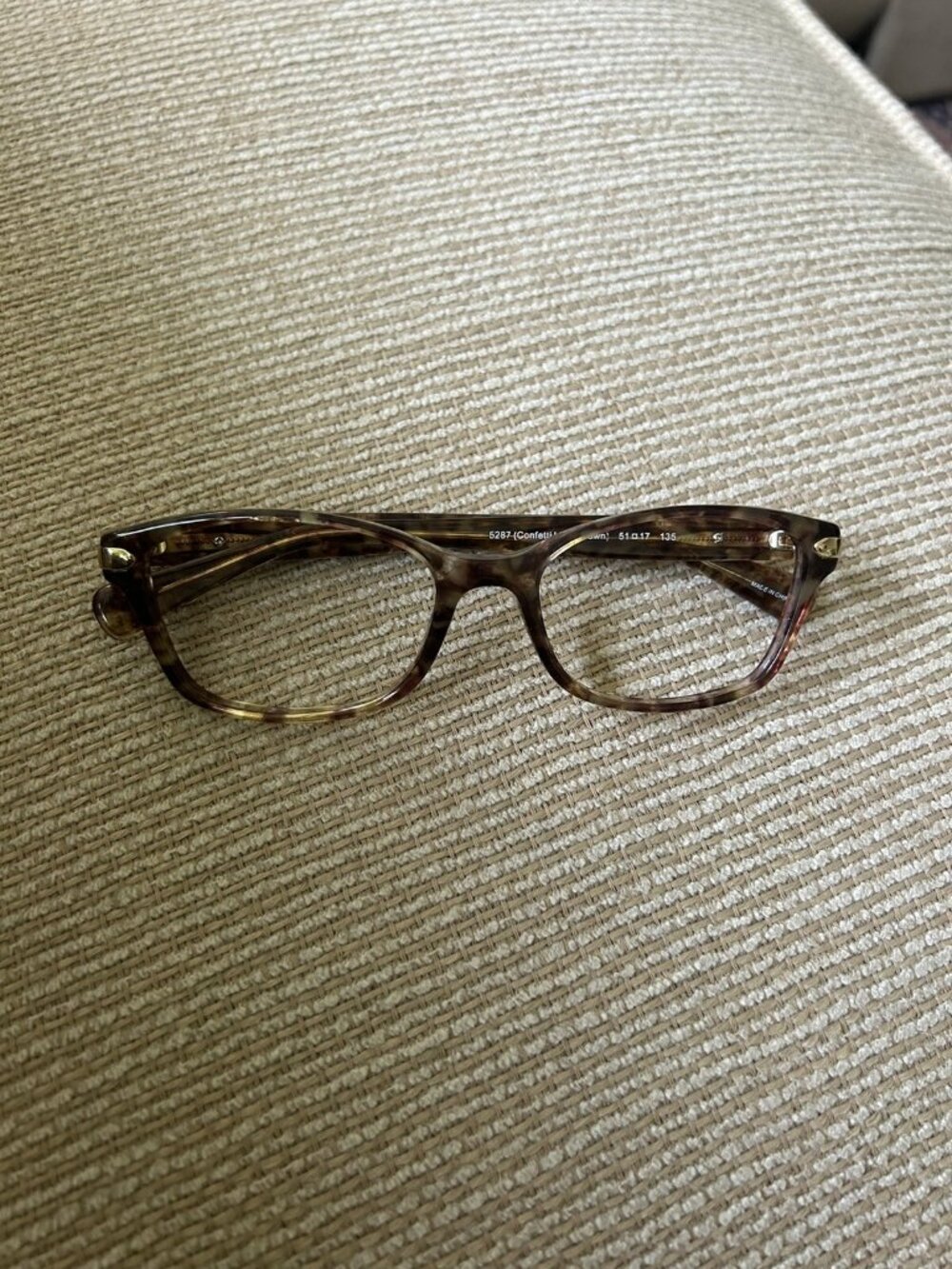 COACH Y2K frames Only Glasses NEW YORK HC6064 5287 Confetti Brown 51/17 135 Fun - Picture 14 of 16
